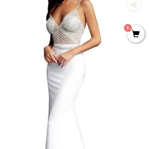 White Beaded Jovani‎ gown size 14